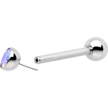 Load image into Gallery viewer, Aurora CZ Gem ASTM F-136 Implant Grade Titanium Threadless Barbell Tongue Ring
