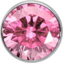 Load image into Gallery viewer, Pink CZ Gem ASTM F-136 Implant Grade Titanium Threadless Barbell Tongue Ring
