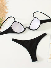 将图片加载到图库查看器，Bikini Push Up Underwire 2 Piece High Cut Swimsuit for Women – Vibrant Solid Color Off the Shoulder Bikini Set – Sexy Stretchy Swimwear for Beach Pool and Summer Vacation
