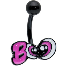 Load image into Gallery viewer, Black Boo Eyes Beauty Pink White Halloween Belly Ring
