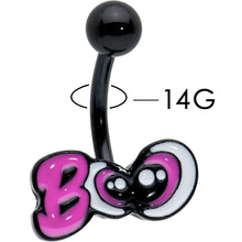 Load image into Gallery viewer, Black Boo Eyes Beauty Pink White Halloween Belly Ring
