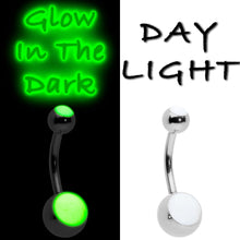 Load image into Gallery viewer, Black Yin Yang Ghost Glow in Dark Halloween Clear Belly Ring Set of 3

