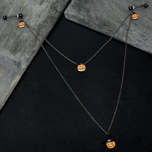 将图片加载到图库查看器，14G 9/16 Black Witchy Pumpkin Halloween Double Nipple Chain
