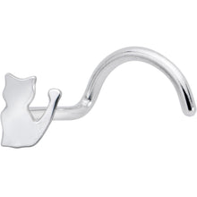 Load image into Gallery viewer, 20G 1/4 Silhouette Kitty Cat Left Side Nose Screw

