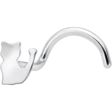 Load image into Gallery viewer, 20G 1/4 Silhouette Kitty Cat Left Side Nose Screw
