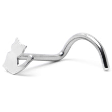 Load image into Gallery viewer, 20G 1/4 Silhouette Kitty Cat Left Side Nose Screw

