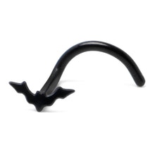 Load image into Gallery viewer, 20G 1/4 Black Anodized Itty Bitty Bat Left Side Nose Screw
