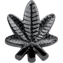 Load image into Gallery viewer, 20G 1/4 Black Texture Pot Leaf L Shape Nose Ring

