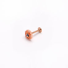 Load image into Gallery viewer, 16G 5/16 Purple Tourmaline Rosy Tone Flower Labret Monroe Tragus
