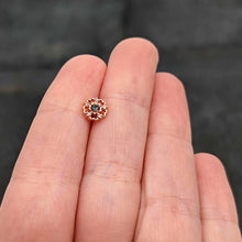 Load image into Gallery viewer, 16G 5/16 Purple Tourmaline Rosy Tone Flower Labret Monroe Tragus
