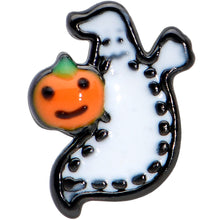 Load image into Gallery viewer, 16G 1/4 Black Halloween Pumpkin Ghost Cartilage Tragus Earring

