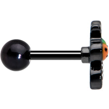 Load image into Gallery viewer, 16G 1/4 Black Halloween Pumpkin Ghost Cartilage Tragus Earring
