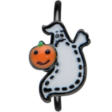Load image into Gallery viewer, 20G 5/16 Black Halloween Pumpkin Ghost Nose Hoop
