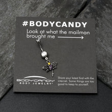 将图片加载到图库查看器，Clear Yellow Purple Gem Dragonfly Dangle Belly Ring

