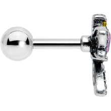 Load image into Gallery viewer, 16G 1/4 Yellow Purple Gem Dragonfly Cartilage Tragus Earring
