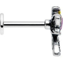 Load image into Gallery viewer, 16G 5/16 Purple Yellow Gem Dragonfly Ornate Labret Monroe Tragus
