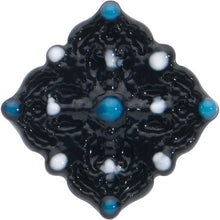 Load image into Gallery viewer, 16G 5/16 Black Lacy Rhombus Blue Labret Monroe Tragus
