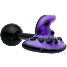 Load image into Gallery viewer, 16G 1/4 Black Skull Pumpkin Cartilage Tragus Earring Set of 3
