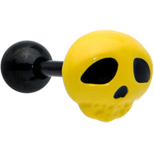 Load image into Gallery viewer, 16G 1/4 Black Skull Pumpkin Cartilage Tragus Earring Set of 3
