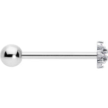 Load image into Gallery viewer, Pink Clear Gem Stylish Snowflake Barbell Tongue Ring
