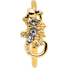 Load image into Gallery viewer, 20G 5/16 Clear Gem Gold Tone Luscious Lizard Nose Hoop
