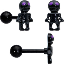将图片加载到图库查看器，16G 1/4 Clear Gem Black Scorpion Pumpkin Cartilage Earring Set of 3
