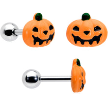将图片加载到图库查看器，16G 1/4 Clear Gem Black Scorpion Pumpkin Cartilage Earring Set of 3
