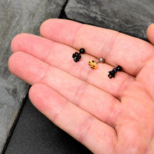 将图片加载到图库查看器，16G 1/4 Clear Gem Black Scorpion Pumpkin Cartilage Earring Set of 3
