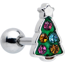 Load image into Gallery viewer, 16G 1/4 Pink Gem Snowflake Christmas Cartilage Earring Set of 3
