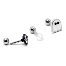 Load image into Gallery viewer, 16G 1/4 Glow in Dark Skull Ghost Halloween Cartilage Set of 3
