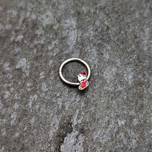 将图片加载到图库查看器，16G 3/8 Happy Christmas Stocking Red Green Hinged Segment Ring
