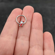 将图片加载到图库查看器，16G 3/8 Happy Christmas Stocking Red Green Hinged Segment Ring

