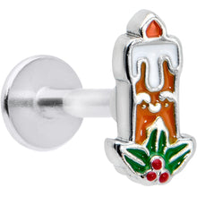 Load image into Gallery viewer, 16G 5/16 Sweet Holiday Christmas Candle Labret Monroe Tragus
