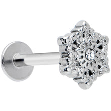 Load image into Gallery viewer, 16G 5/16 Clear Gem Filigree Epic Snowflake Labret Monroe Tragus
