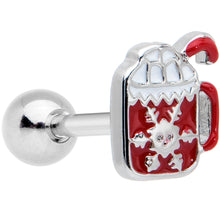 Load image into Gallery viewer, 16G 1/4 Sweet Hot Cocoa Marshmallow Cartilage Tragus Earring

