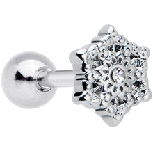 Load image into Gallery viewer, 16G 1/4 Clear Gem Filigree Epic Snowflake Cartilage Tragus Earring
