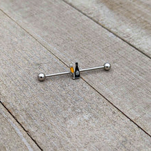 Load image into Gallery viewer, 14G Champagne Bottle Flute Yellow Industrial Barbell 38mm
