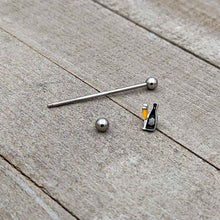 Load image into Gallery viewer, 14G Champagne Bottle Flute Yellow Industrial Barbell 38mm
