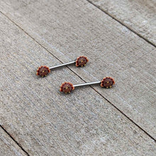 Load image into Gallery viewer, 14G 9/16 Cute Colorful Turkeys Barbell Nipple Ring Set
