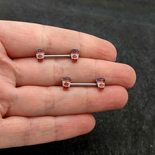 Load image into Gallery viewer, 14G 9/16 Sweet Pumpkin Latte Autumn Barbell Nipple Ring Set
