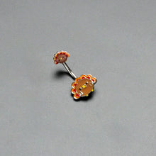 将图片加载到图库查看器，Cute Colorful Turkey Thanksgiving Double Mount Belly Ring
