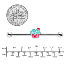 Load image into Gallery viewer, 14G Sweet Happy Cupcake Industrial Barbell 38mm
