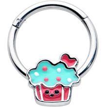 Load image into Gallery viewer, 16G 3/8 Sweet Happy Cupcake Hinged Segment Ring
