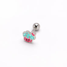 Load image into Gallery viewer, 16G 1/4 Sweet Happy Cupcake Cartilage Tragus Earring

