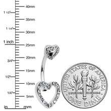 将图片加载到图库查看器，Clear Gem Open Heart Valentine Double Mount Belly Ring
