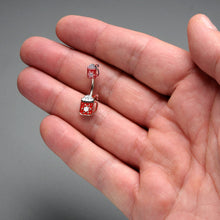 Load image into Gallery viewer, Sweet Red Hot Cocoa Marshmallow Holiday Double Mount Belly Ring
