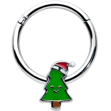 将图片加载到图库查看器，16G 3/8 Happy Christmas Tree Holiday Hat Hinged Segment Ring
