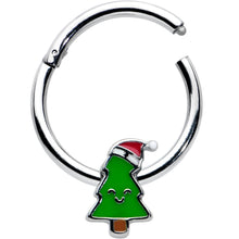将图片加载到图库查看器，16G 3/8 Happy Christmas Tree Holiday Hat Hinged Segment Ring
