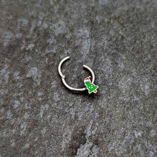 将图片加载到图库查看器，16G 3/8 Happy Christmas Tree Holiday Hat Hinged Segment Ring
