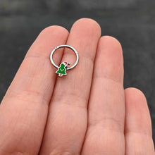 将图片加载到图库查看器，16G 3/8 Happy Christmas Tree Holiday Hat Hinged Segment Ring
